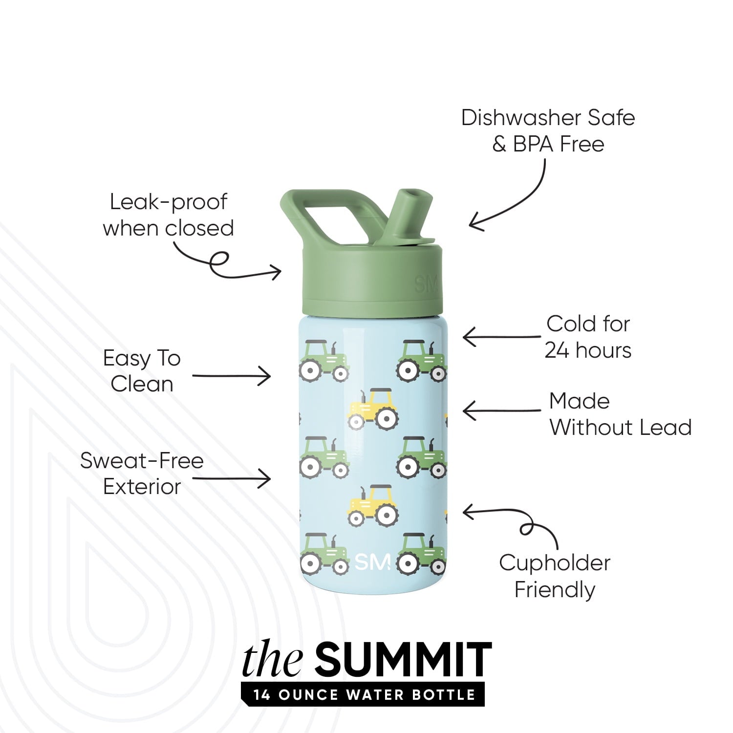 Simple Modern 14oz Summit Water Bottle with Straw Lid | Confetti F3KE