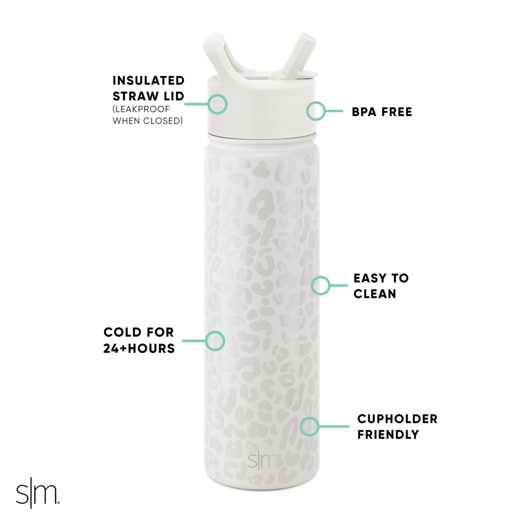 Simple Modern Summit Water Bottle Straw Lid Vacuum Insulated Stainless Steel Bottle | 22 fl oz QW5J