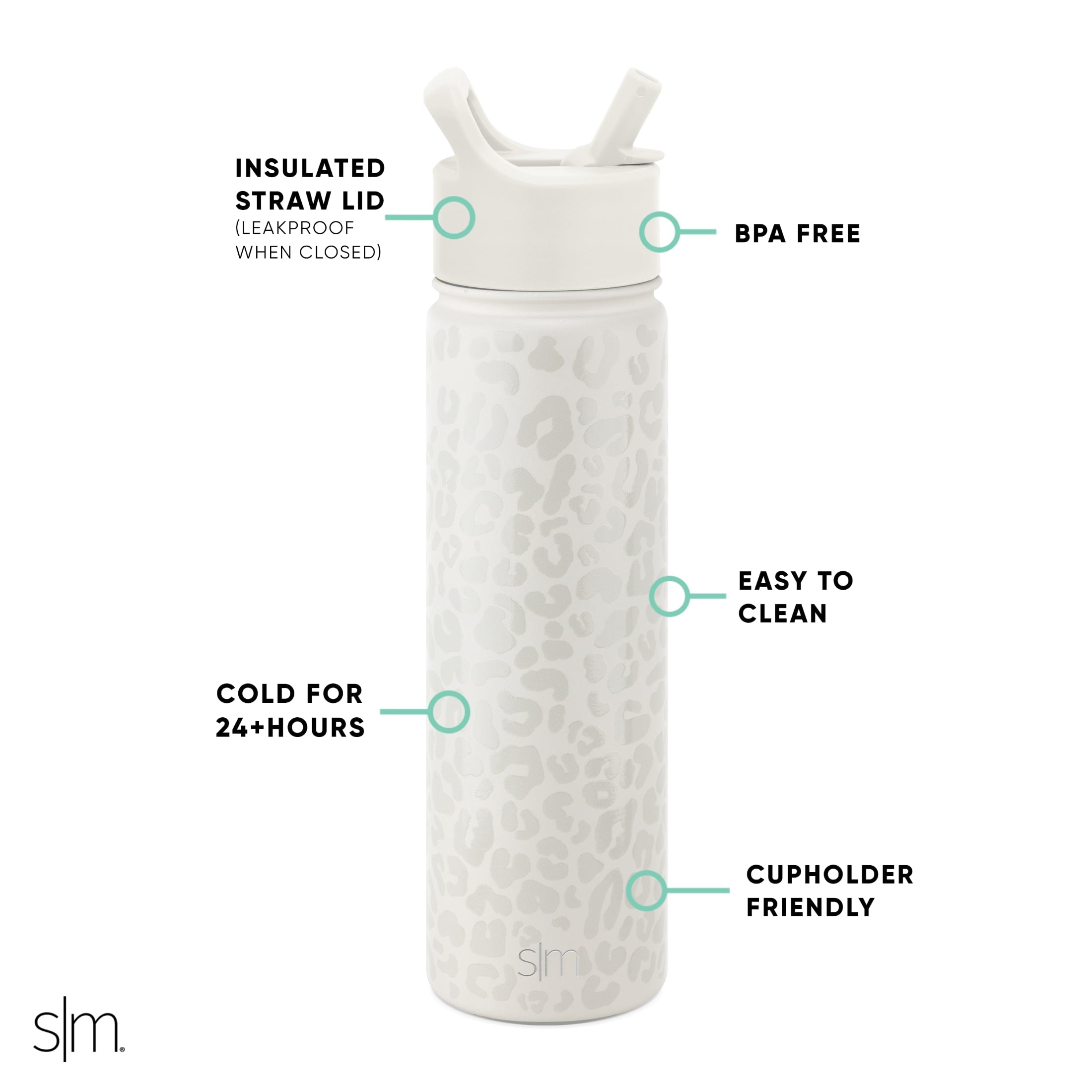 Simple Modern Summit Water Bottle Straw Lid Vacuum Insulated Stainless Steel Bottle | 22 fl oz QW5J
