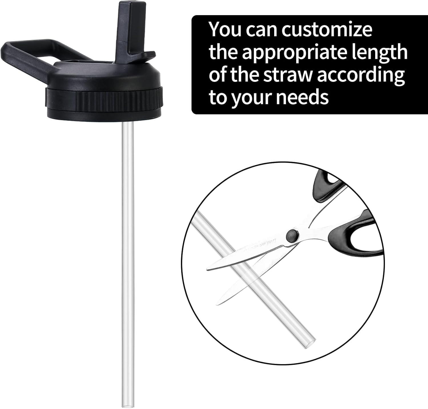 Straw Lid Compatible with Nalgene Water Bottles 32 OZ, BPA-Free Straws Lid with Handle for Nalgene Wide Mouth, Replacement Bottle Cap Accessories with 2 Straws and 1 Straw Brush IUCM