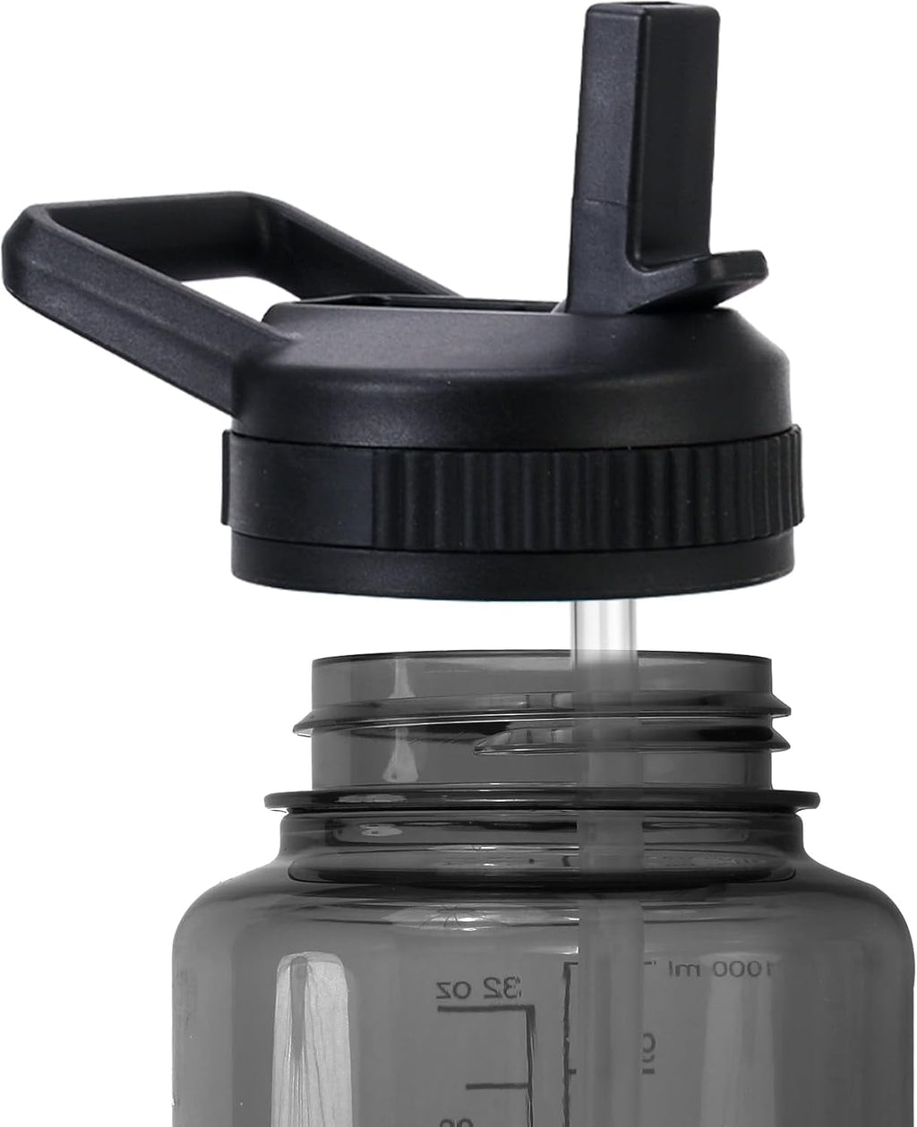 Straw Lid Compatible with Nalgene Water Bottles 32 OZ, BPA-Free Straws Lid with Handle for Nalgene Wide Mouth, Replacement Bottle Cap Accessories with 2 Straws and 1 Straw Brush IUCM