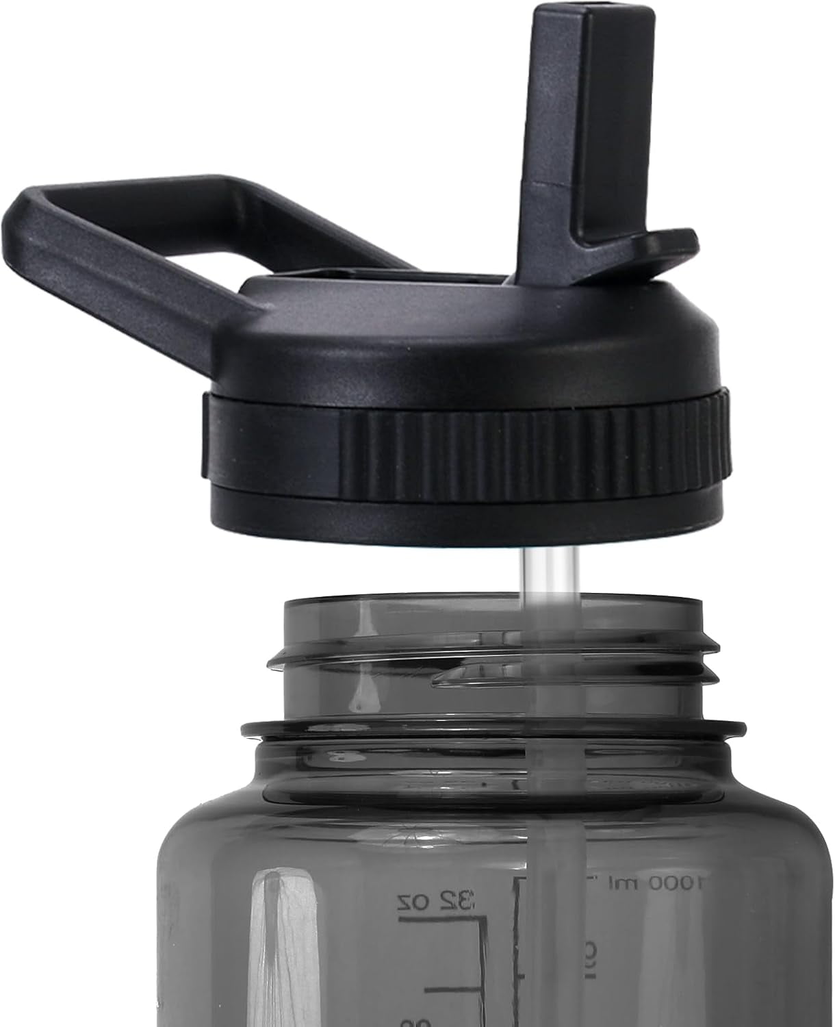 Straw Lid Compatible with Nalgene Water Bottles 32 OZ, BPA-Free Straws Lid with Handle for Nalgene Wide Mouth, Replacement Bottle Cap Accessories with 2 Straws and 1 Straw Brush IUCM