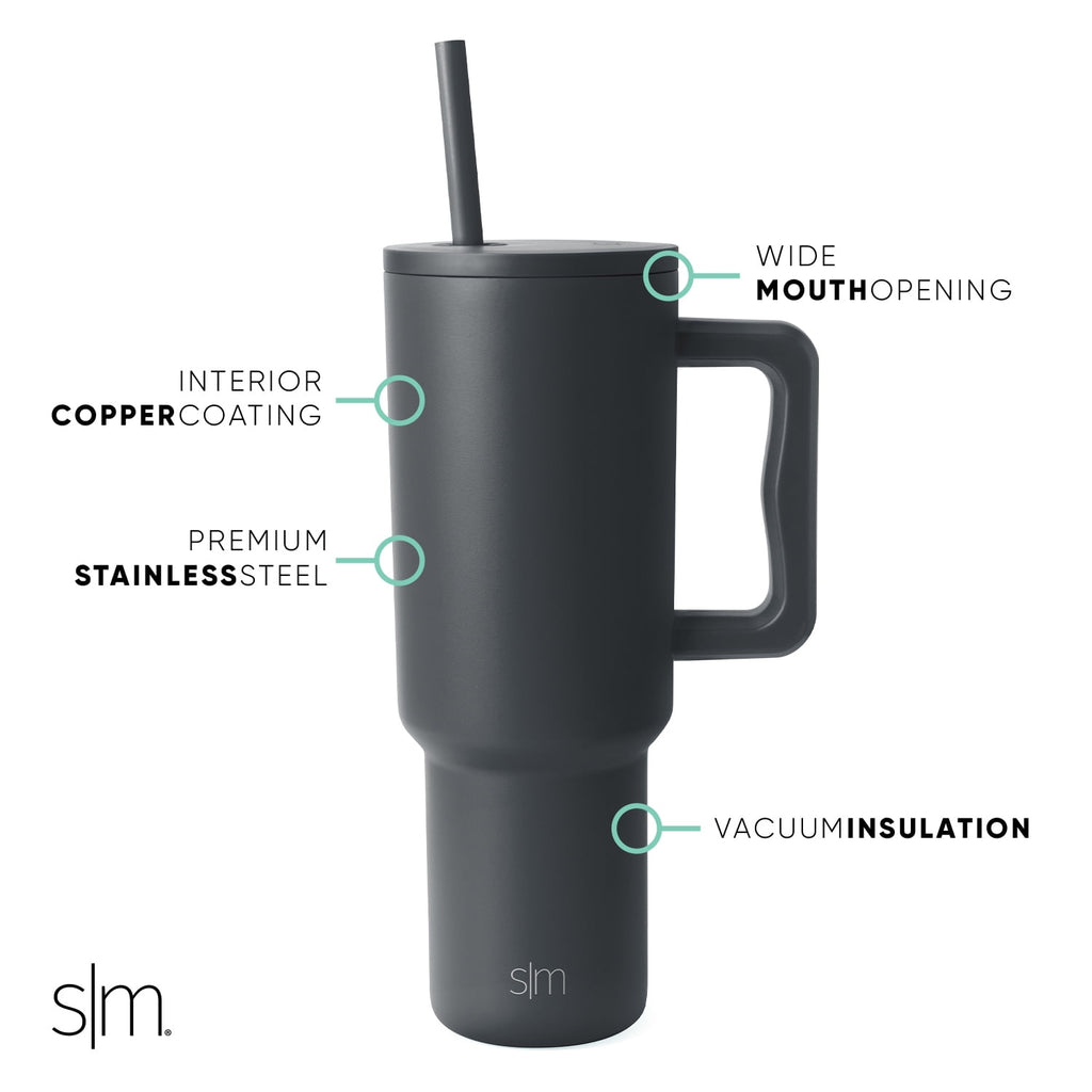 Simple Modern 40 fl oz Insulated Stainless Steel Trek Tumbler with Straw Lid | 80s Mix 03X4