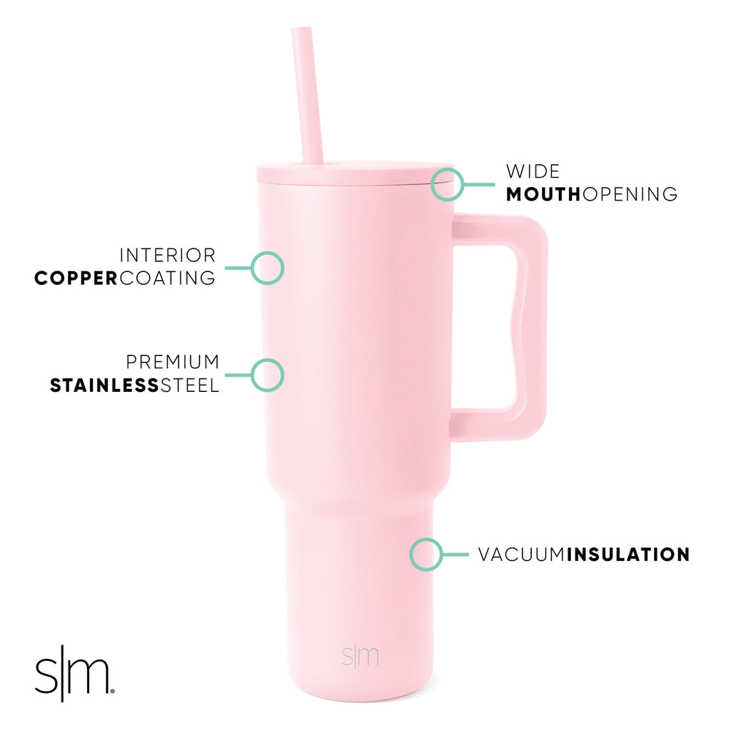 Simple Modern 40 fl oz Insulated Stainless Steel Trek Tumbler with Straw Lid | 80s Mix 03X4