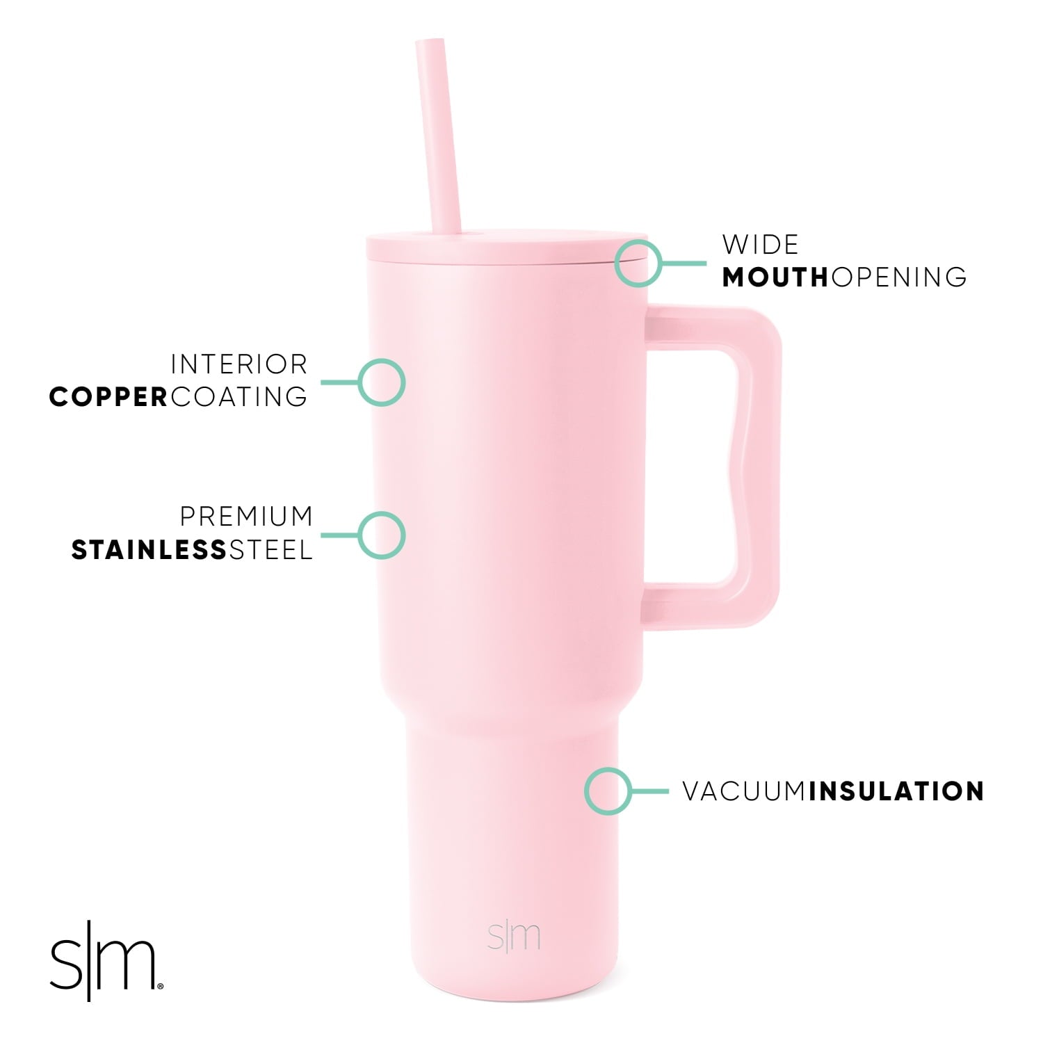 Simple Modern 40 fl oz Insulated Stainless Steel Trek Tumbler with Straw Lid | 80s Mix 03X4