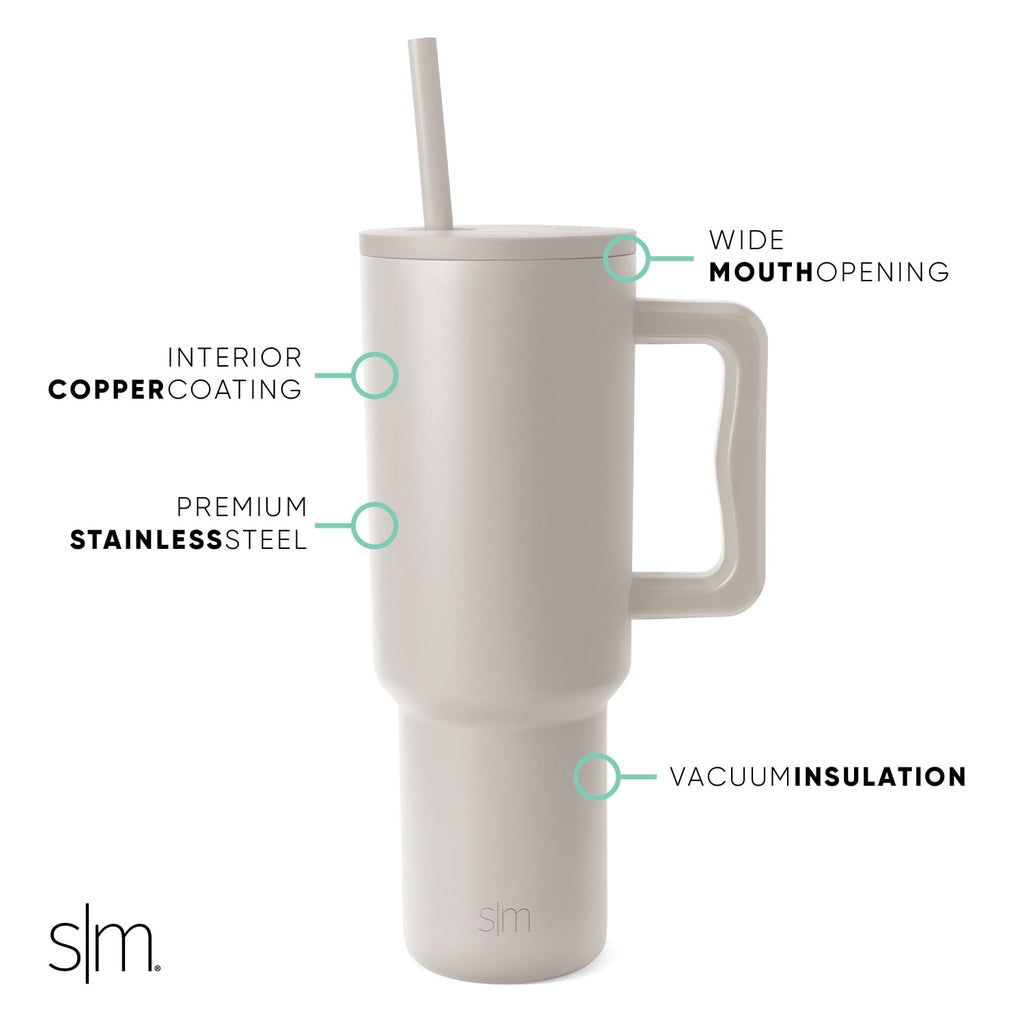 Simple Modern 40 fl oz Insulated Stainless Steel Trek Tumbler with Straw Lid | 80s Mix 03X4