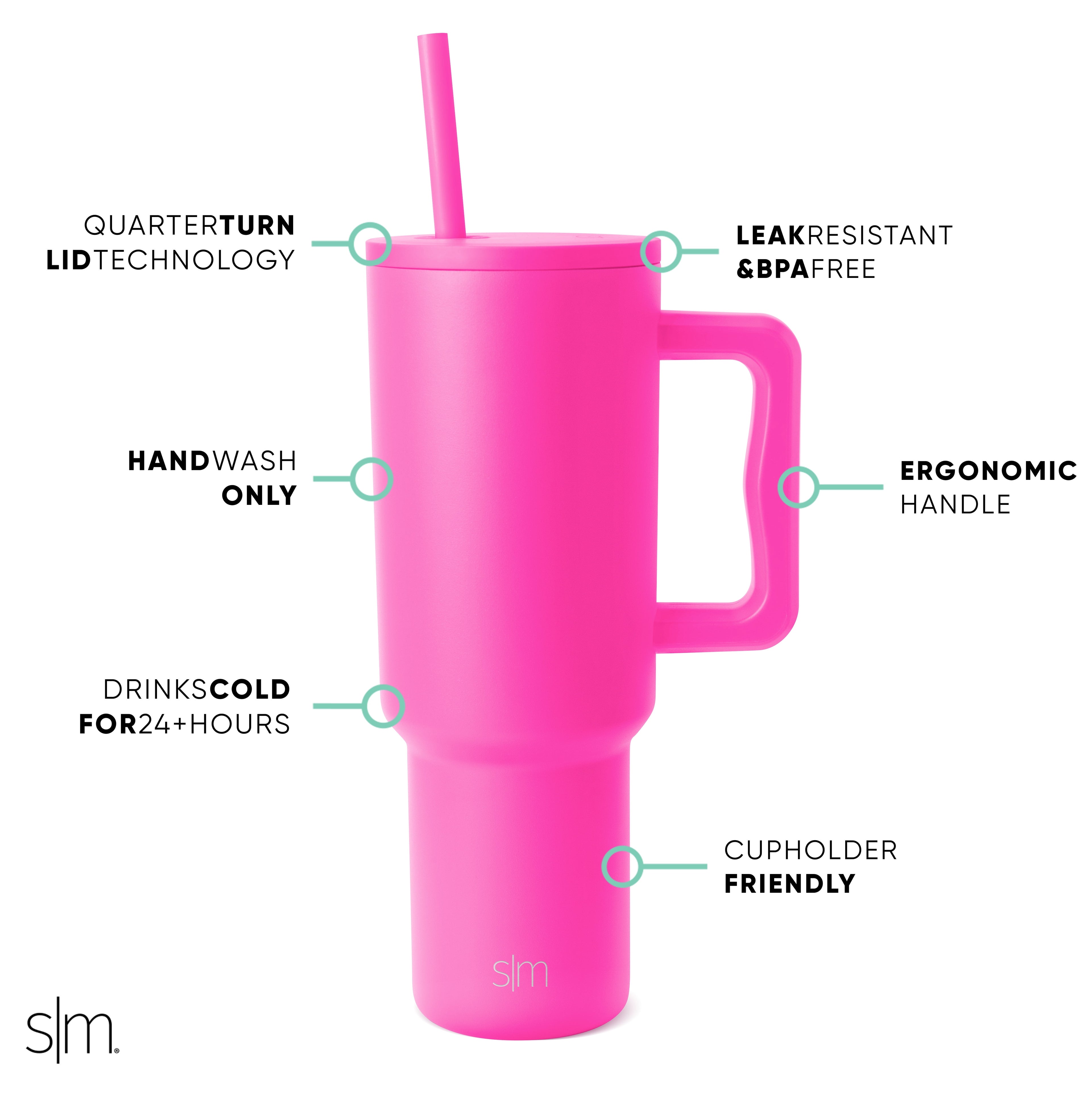 Simple Modern 40 fl oz Insulated Stainless Steel Trek Tumbler with Straw Lid | 80s Mix 03X4