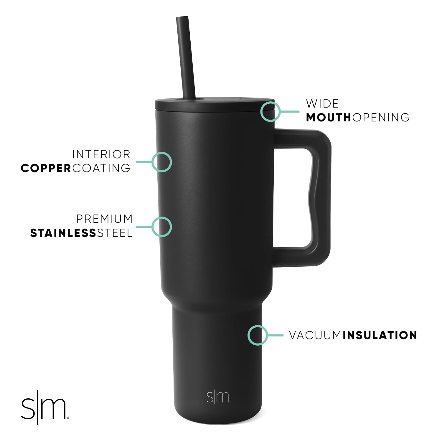 Simple Modern 40 fl oz Insulated Stainless Steel Trek Tumbler with Straw Lid | 80s Mix 03X4