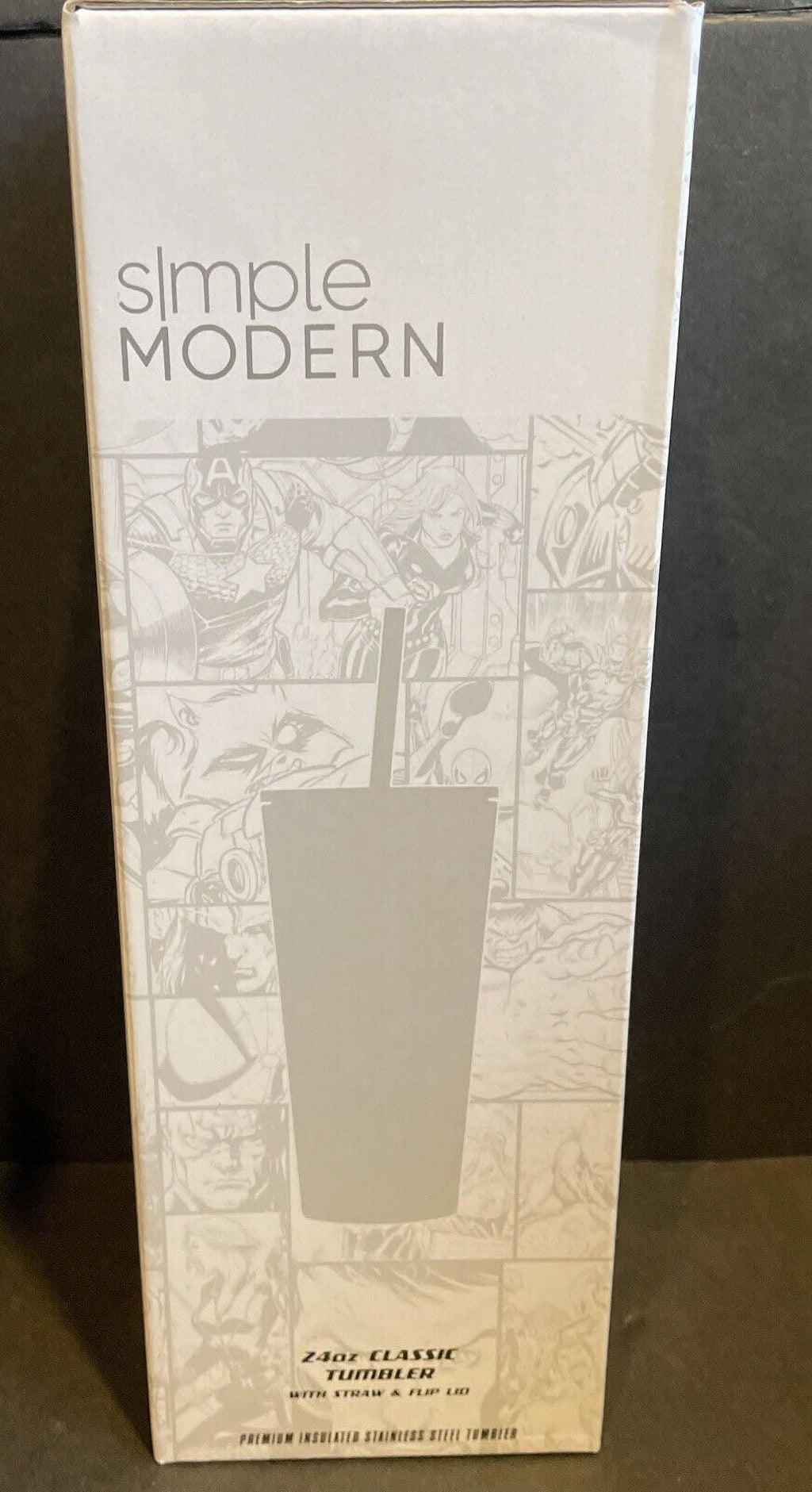 Simple Modern Insulated Iron Man Tony 24oz  Tumbler W/Flip Lid and Straw Lid R8DJ