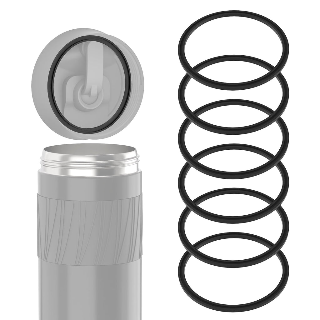 Linkidea 6 Pack Water Bottle Gasket Replacement Compatible with Contigo Byron Snapseal Travel Mug 16oz/20oz, Silicone O Ring Leak Proof Rubber Seal with Tweezer for Bottle Lid, Black CLY1