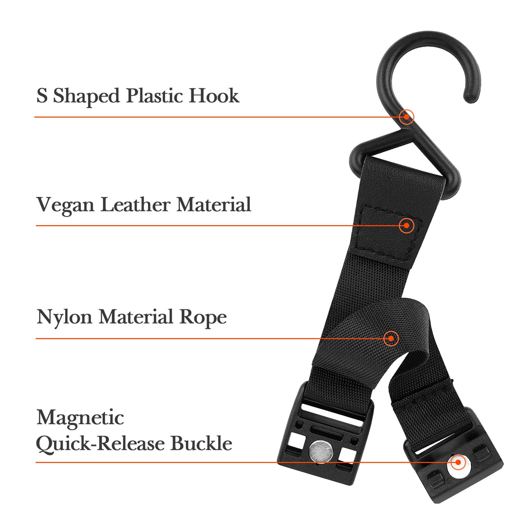 Linkidea 2 Pack Fence Hooks for Waterbottle, Compatible with Stanley, Nalgene, IRON FLASK with Handle Bottle &amp; Tumbler, S Shaped Hook Hanger Magnetic Buckle for Outdoor Sports Camping XY2R