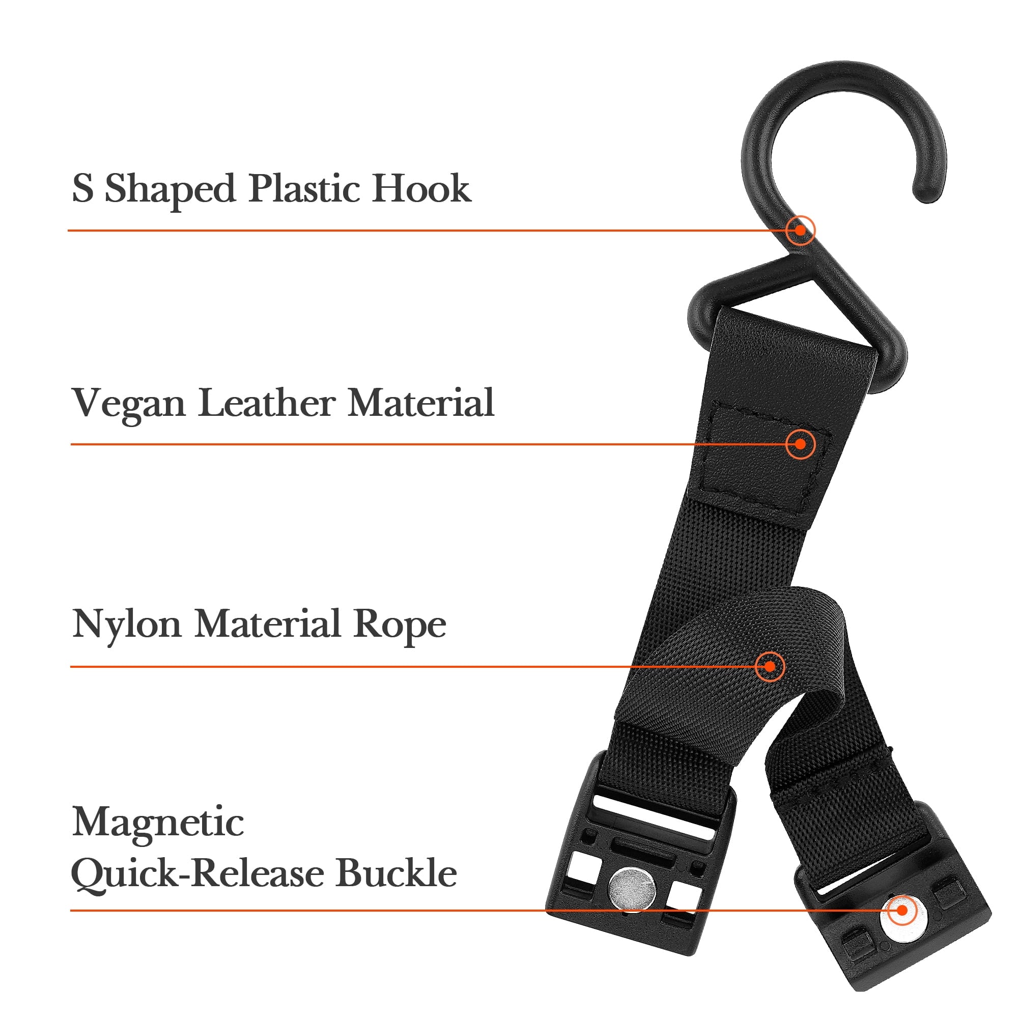 Linkidea 2 Pack Fence Hooks for Waterbottle, Compatible with Stanley, Nalgene, IRON FLASK with Handle Bottle &amp; Tumbler, S Shaped Hook Hanger Magnetic Buckle for Outdoor Sports Camping XY2R
