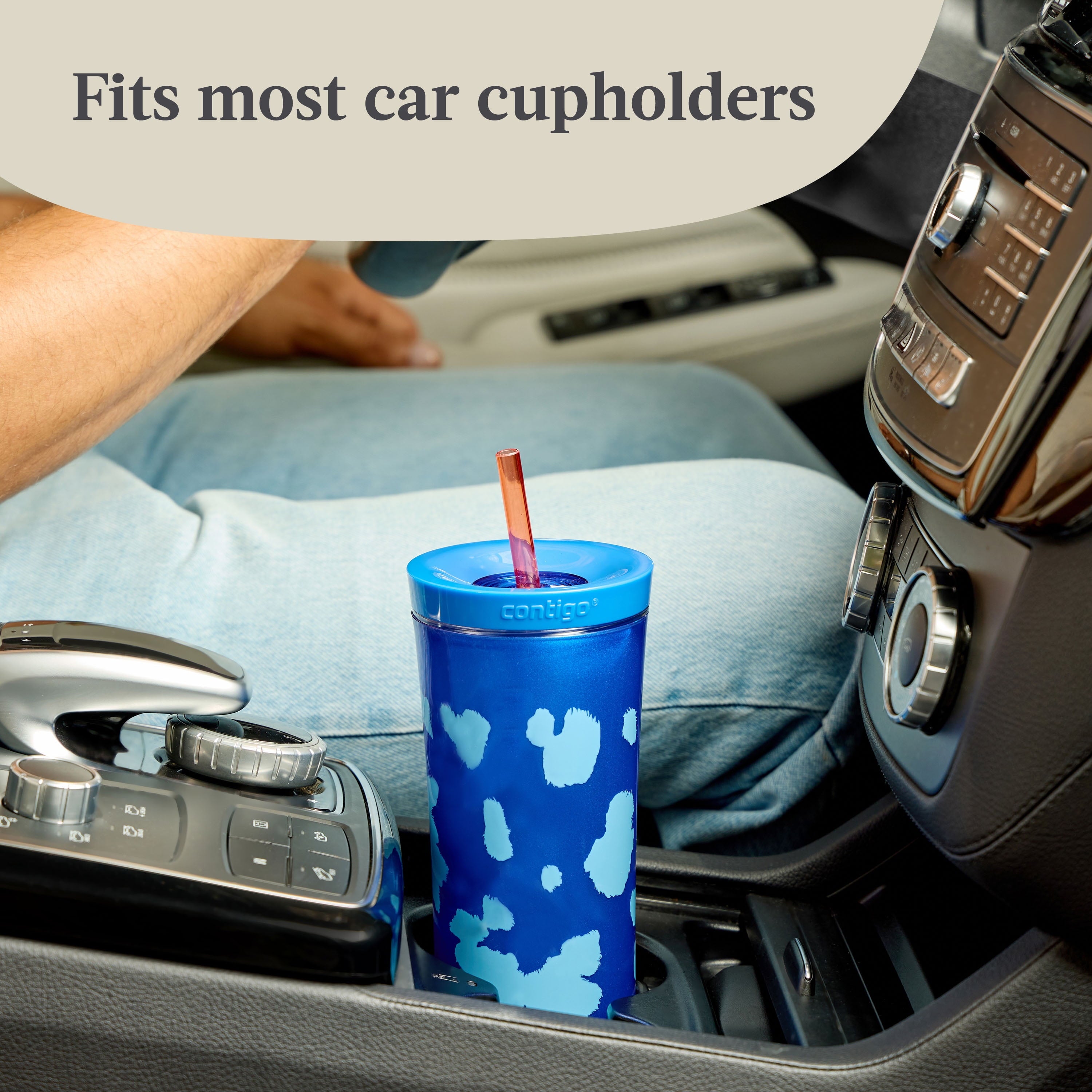 Contigo 20oz Shake &amp; Go Tumbler, Plastic with Straw, Stellar Jay Cowhide Couture X4D7