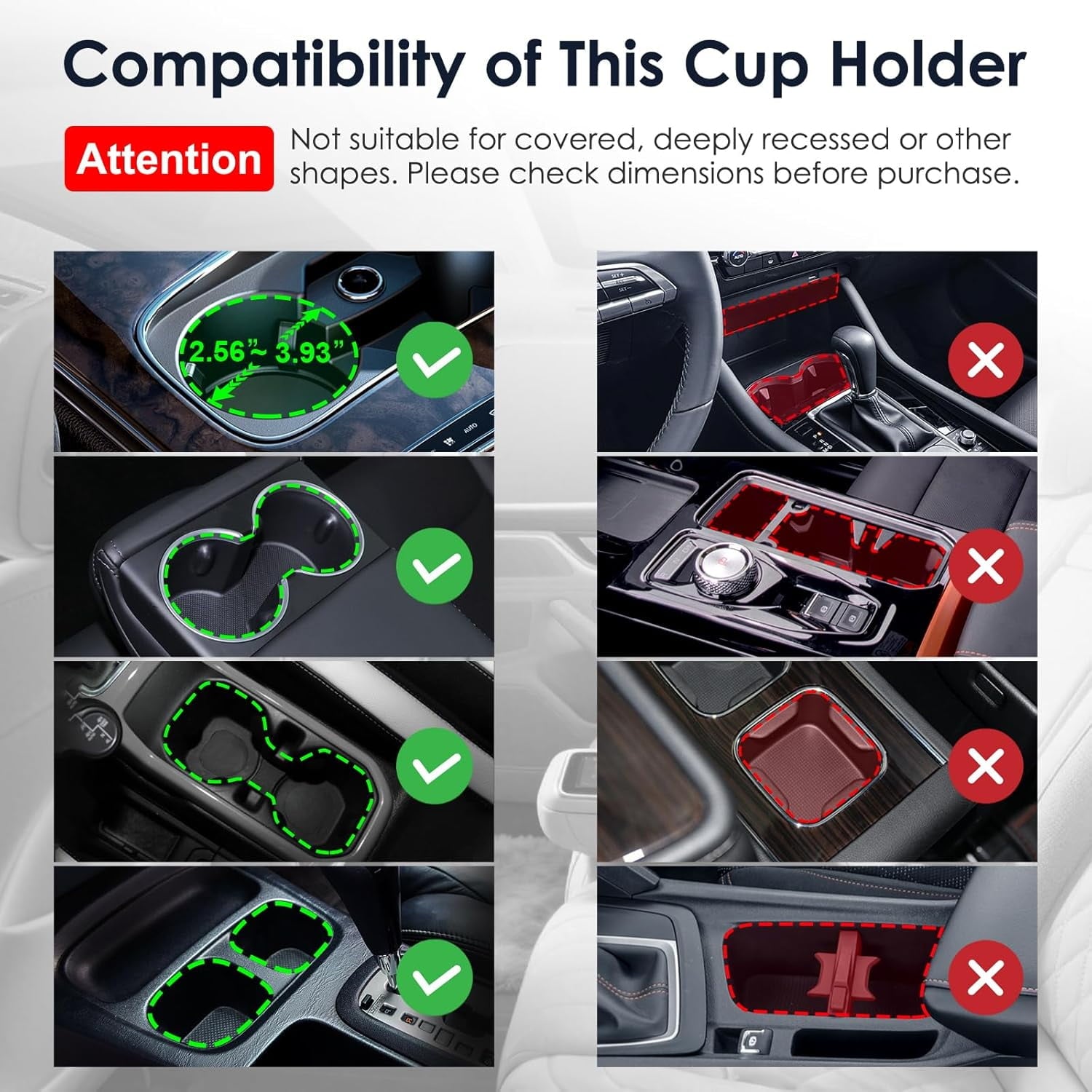 Cup Holder Expander: One-Button Open, Universal, Adjustable Holder(Diameter 2.6"- 4.8"), Cup Holder Expander for , , Nalgene, Takeya, Camelbak, Ramblers, , Tumblers, Mugs QFJ8
