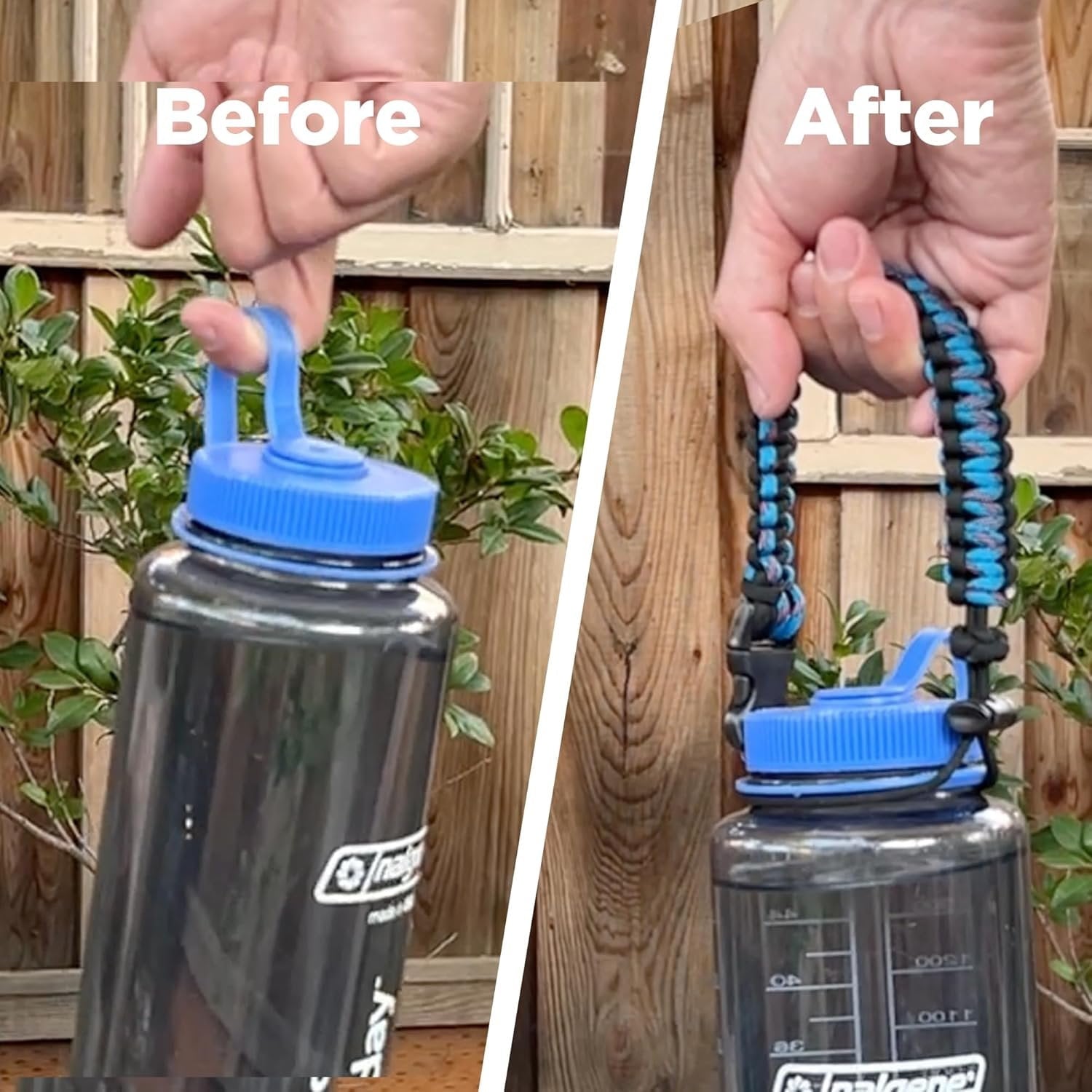 Hydrocord Handle for Nalgene Water Bottles, Fits Wide Mouth Water Bottles, Durable Carrier, Secure Accessories, Compatible with 32oz, 36oz, 48oz Water Bottle (Black) HSOF