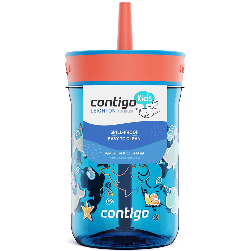 Contigo Kid's 14 oz. Leighton Tumbler with Straw - Juniper/Blue Forest REQK