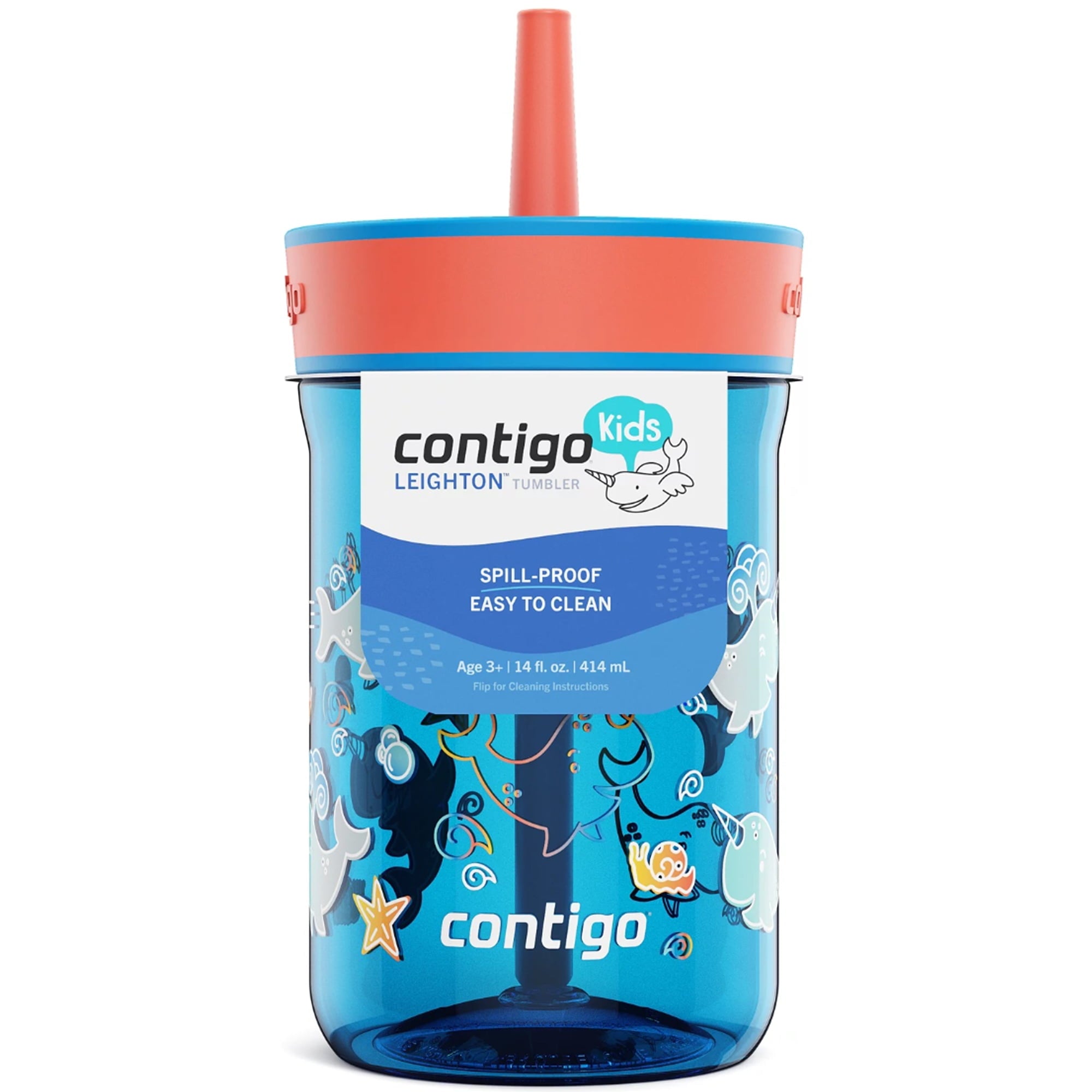 Contigo Kid's 14 oz. Leighton Tumbler with Straw - Juniper/Blue Forest REQK