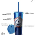 Simple Modern Insulated Avengers Shield 24oz  Tumbler W/Flip Lid and Straw Lid D6RX