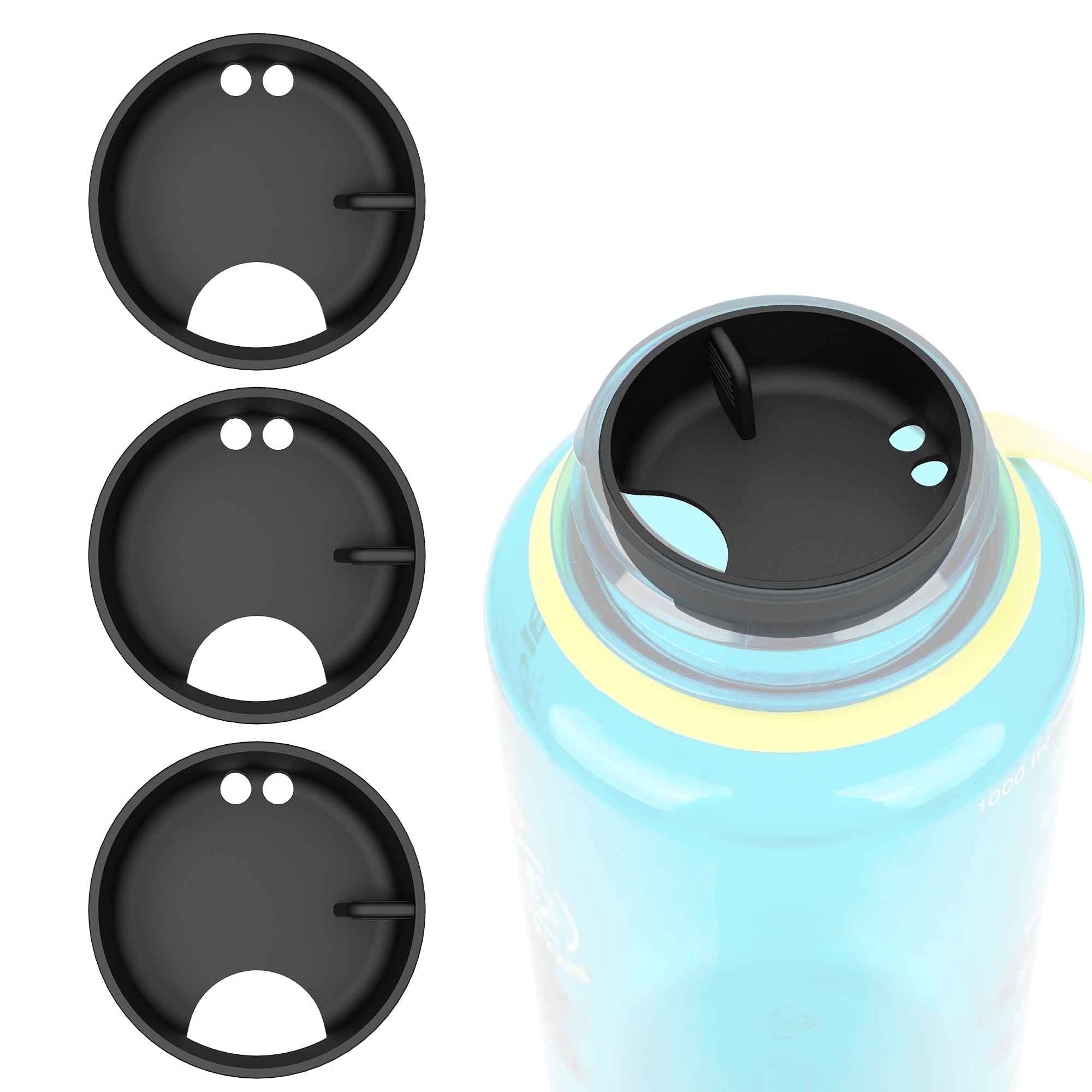Linkidea 4 Pack Water Bottle Silicone Splashguard Compatible with Nalgene Sustain Wide Mouth 32oz, Anti-Spill Splash Guard for Wide-Necked Bottles with 53mm Opening, Waterbottle Easy Sipper EE2S