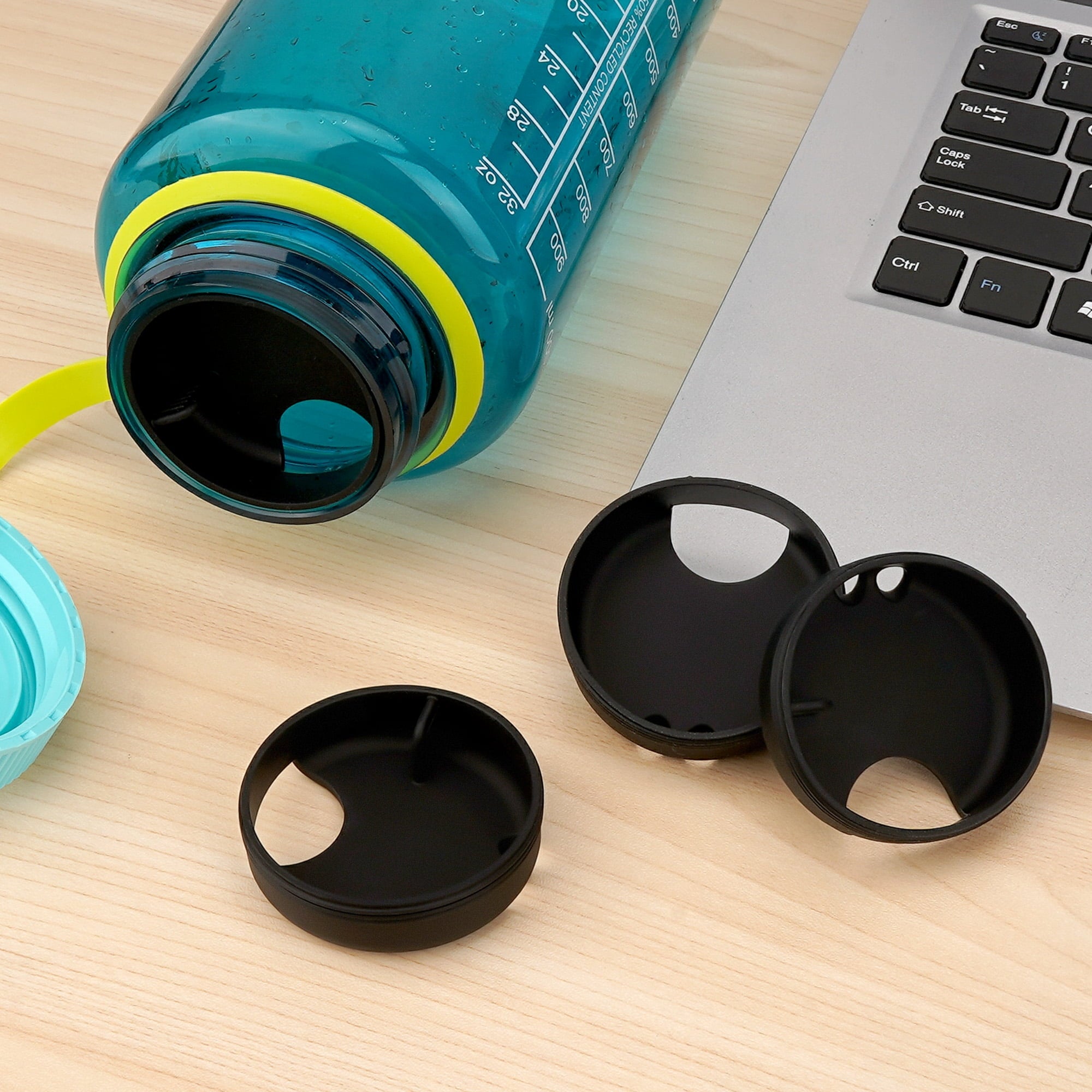 Linkidea 4 Pack Water Bottle Silicone Splashguard Compatible with Nalgene Sustain Wide Mouth 32oz, Anti-Spill Splash Guard for Wide-Necked Bottles with 53mm Opening, Waterbottle Easy Sipper EE2S