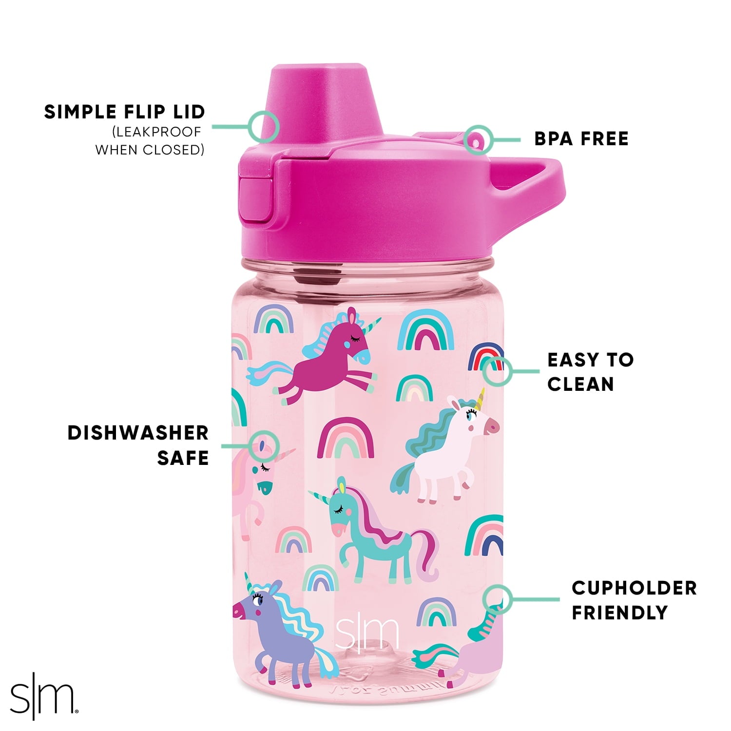 Simple Modern 12 fl oz Reusable Tritan Summit Water Bottle with Silicone Straw Lid | Birthday Cake CKAU
