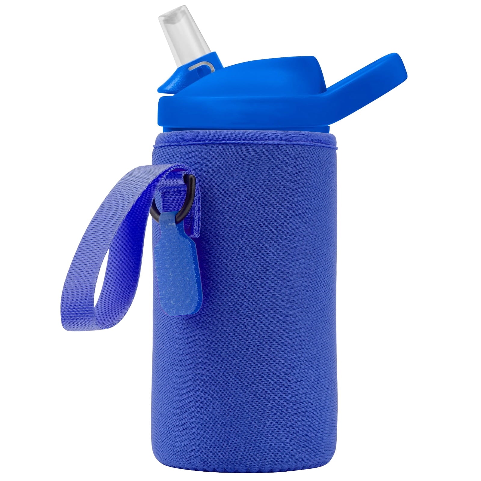 Linkidea Water Bottle Sleeve Compatible with CamelBak Eddy+ Tritan 14oz, Steel 12oz Kids Bottle, Waterbottle Holder Bag with Name Tag, Navy Blue GJCR