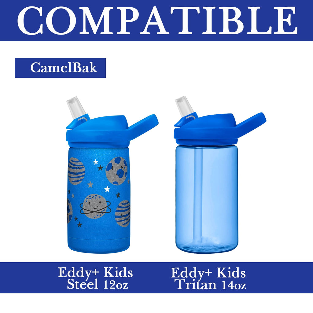Linkidea Water Bottle Sleeve Compatible with CamelBak Eddy+ Tritan 14oz, Steel 12oz Kids Bottle, Waterbottle Holder Bag with Name Tag, Navy Blue GJCR