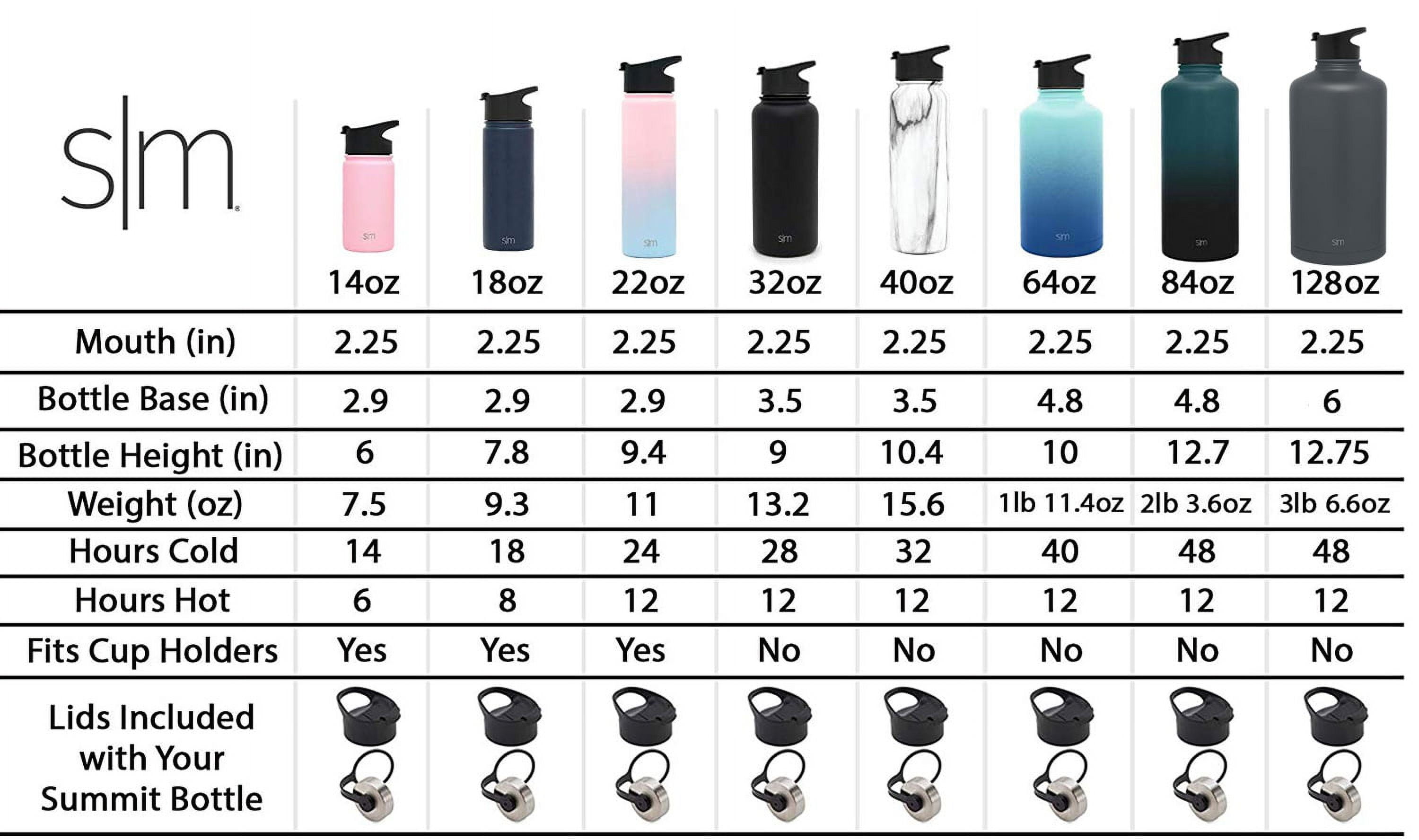 Simple Modern Summit 18 oz Silver and Black Double Wall Vacuum Insulated Stainless Steel Water Bottle with Wide Mouth and Flip-Top Lid W0SK