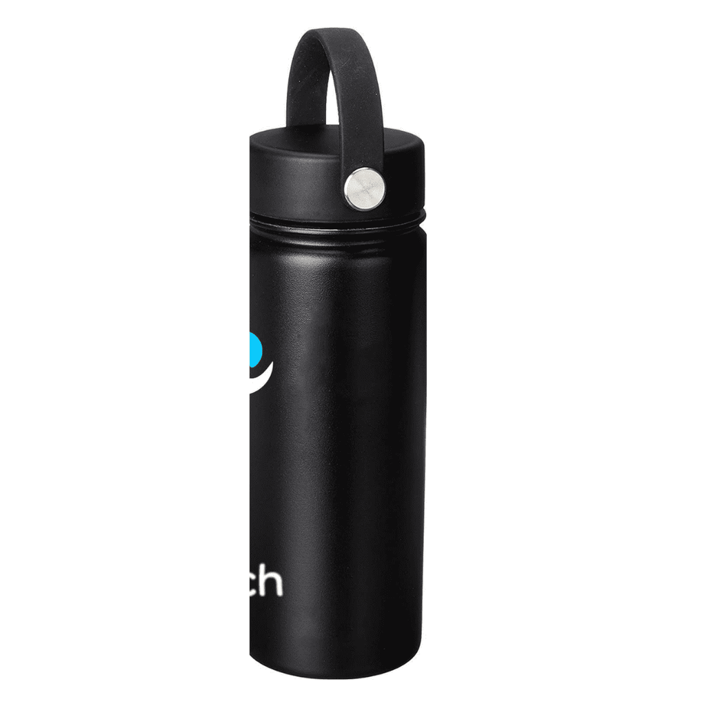NuRich Sports Water Bottle - 18 Oz, Vacuum Insulated Stainless Steel, Modern Double Walled, Simple Thermo Modern Mug, Hydro Metal Canteen Flask Wide Mouth with Sweat Proof Design for Cold &amp; Hot Temp YIZX