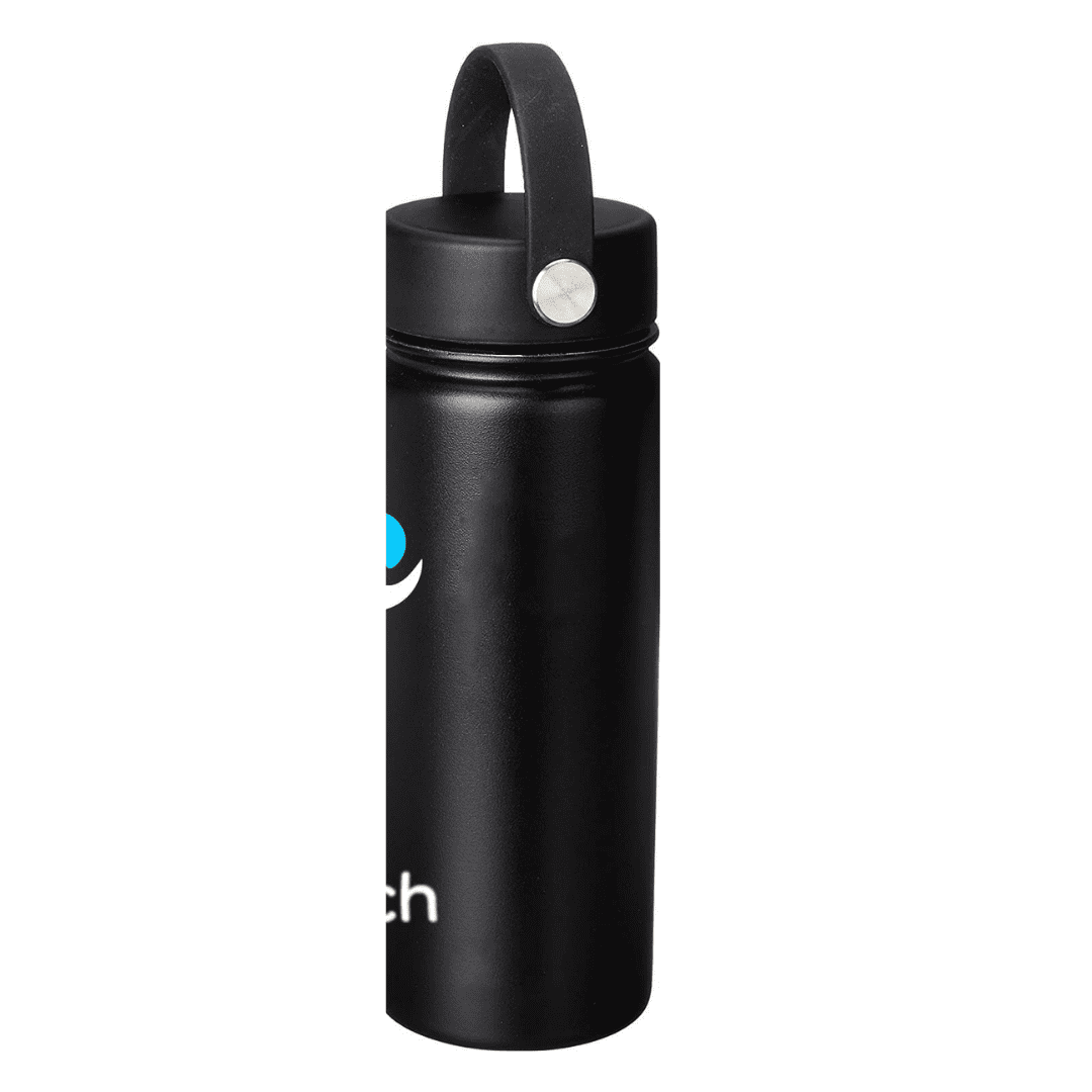 NuRich Sports Water Bottle - 18 Oz, Vacuum Insulated Stainless Steel, Modern Double Walled, Simple Thermo Modern Mug, Hydro Metal Canteen Flask Wide Mouth with Sweat Proof Design for Cold &amp; Hot Temp YIZX