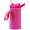 Linkidea Water Bottle Sleeve Compatible with CamelBak Eddy+ Tritan 14oz, Steel 12oz Kids Bottle, Waterbottle Holder Bag with Name Tag, Rose Red 4WAF