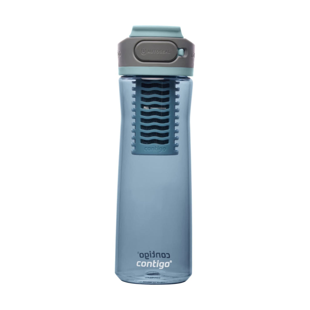 (2 pack) Contigo Clybourn Plastic FreeFlow Filter Water Bottle with AUTOSEAL Lid 24 oz., Dark Ice, with Replacable Filter KBT7