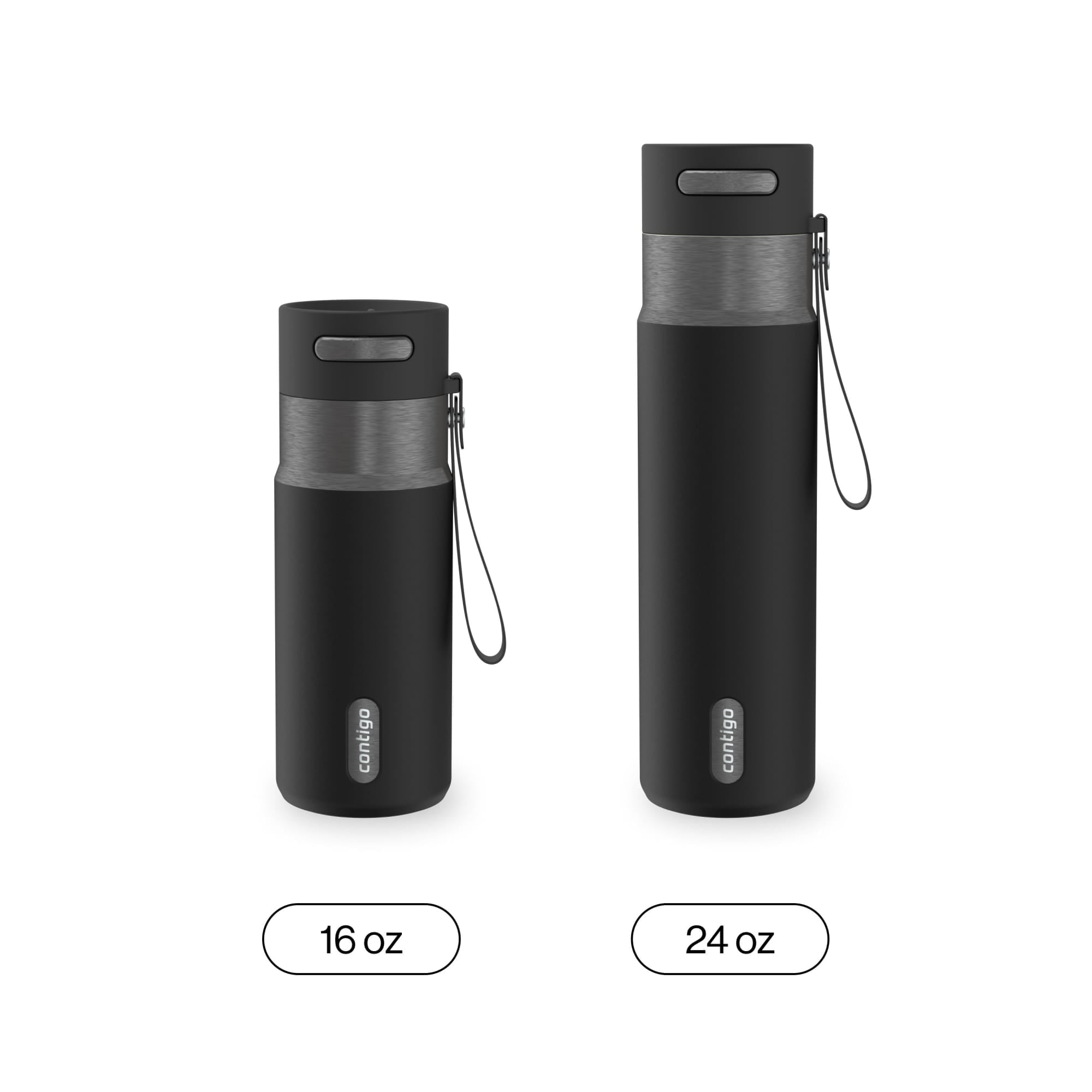 Contigo AutoSeal 16 oz Leakproof Water Bottle with Carrying Strap DHJ0