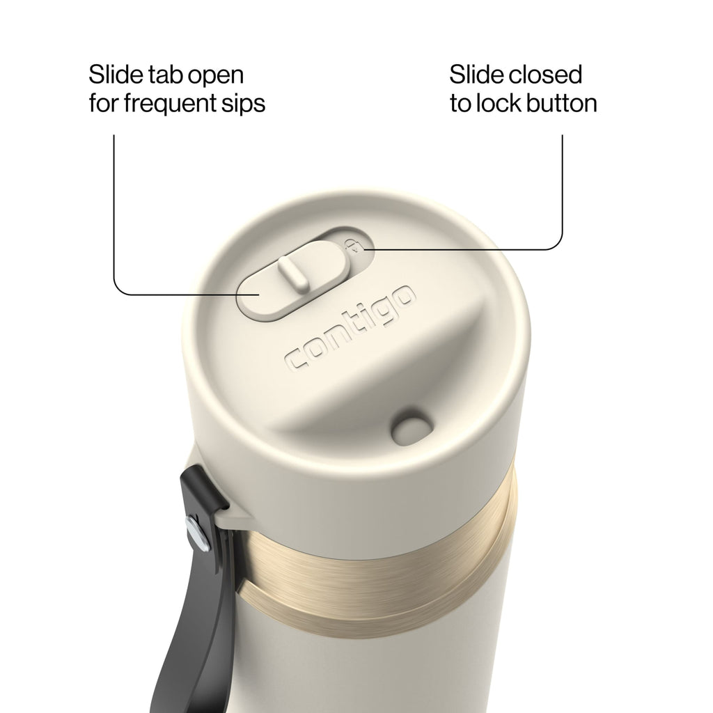 Contigo AutoSeal 16 oz Leakproof Water Bottle with Carrying Strap DHJ0
