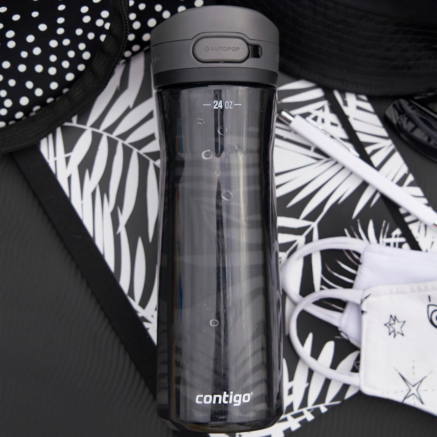 Contigo - Water Bottle with Leak-Proof and Locking Lid, BPA Free, 709ml Capacity, Black 1Q2T