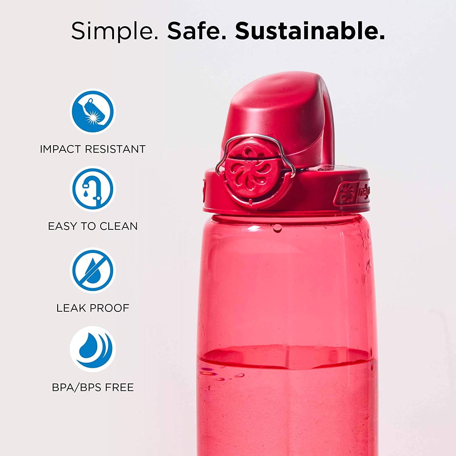Nalgene Tritan OTF Water Bottle: 24oz, Glacial Blue D1PE