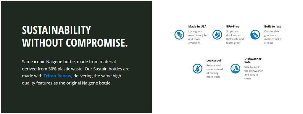 Nalgene Tritan OTF Water Bottle: 24oz, Glacial Blue D1PE
