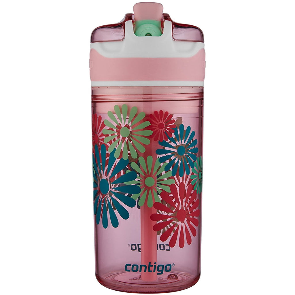 Contigo 13 oz. Kid's Snack Hero Drink Tumbler - Ballet Slipper Pink with Flowers P2NW