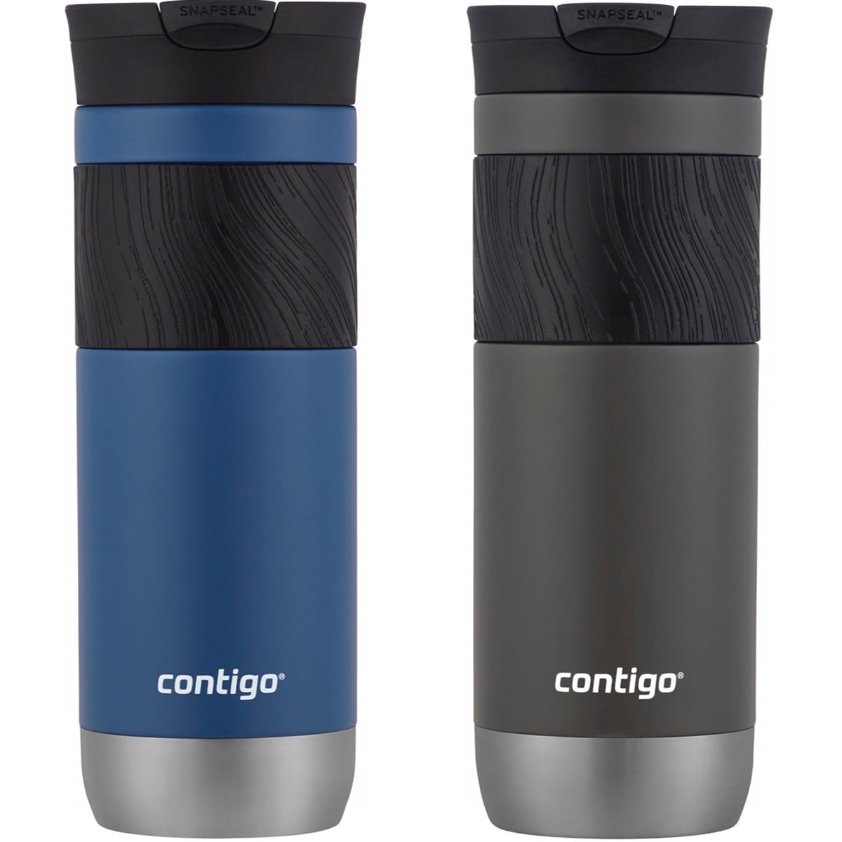 Contigo Byron 2.0 Stainless Steel Travel Mug with SNAPSEAL Lid and Grip, 20 oz, Sake &amp; Blue Corn, 2-Pack JN3L