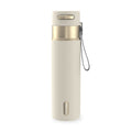 Contigo AutoSeal Leakproof Stainless Steel Reusable Water Bottle Tumbler with Carrying Strap, Cream/Champagne, 24 oz JVD0
