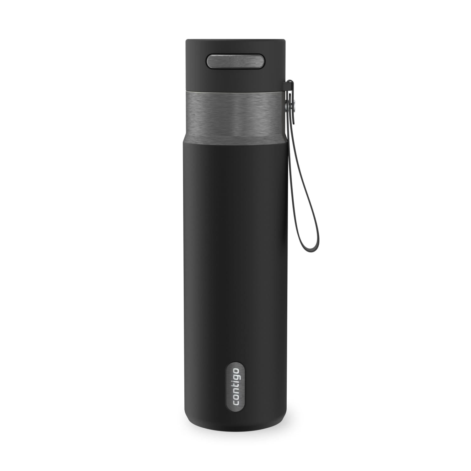 Contigo AutoSeal Leakproof Stainless Steel Reusable Water Bottle Tumbler with Carrying Strap, Cream/Champagne, 24 oz JVD0