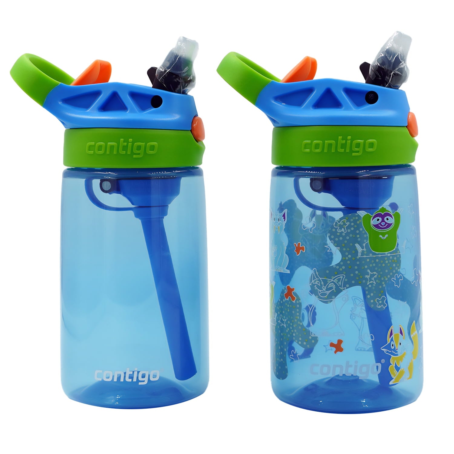 Contigo Kid's 14 oz. Aubrey Water Bottle 2-Pack - Bunnies/Frog VNGV