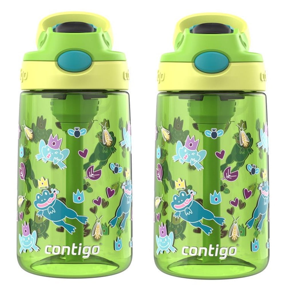 Contigo Kid's 14 oz. Aubrey Water Bottle 2-Pack - Bunnies/Frog VNGV