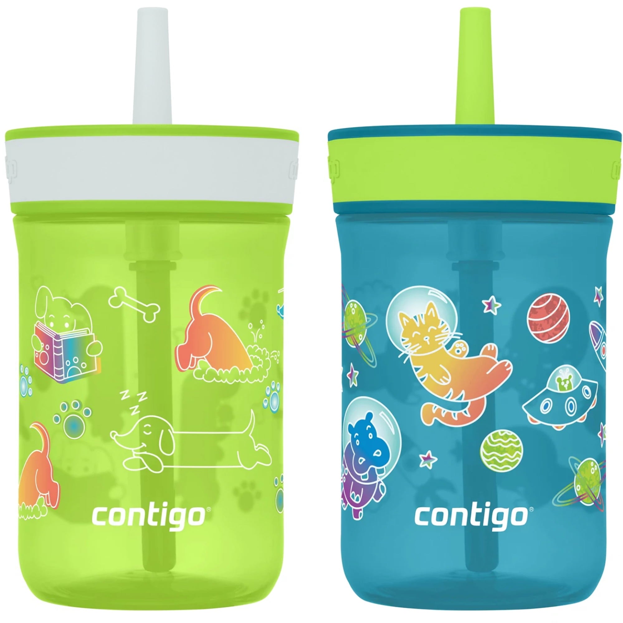 Contigo Kid's 14 oz. Leighton Tumbler 2-Pack - Dogs Doing Things/Spacecraft 2IJY