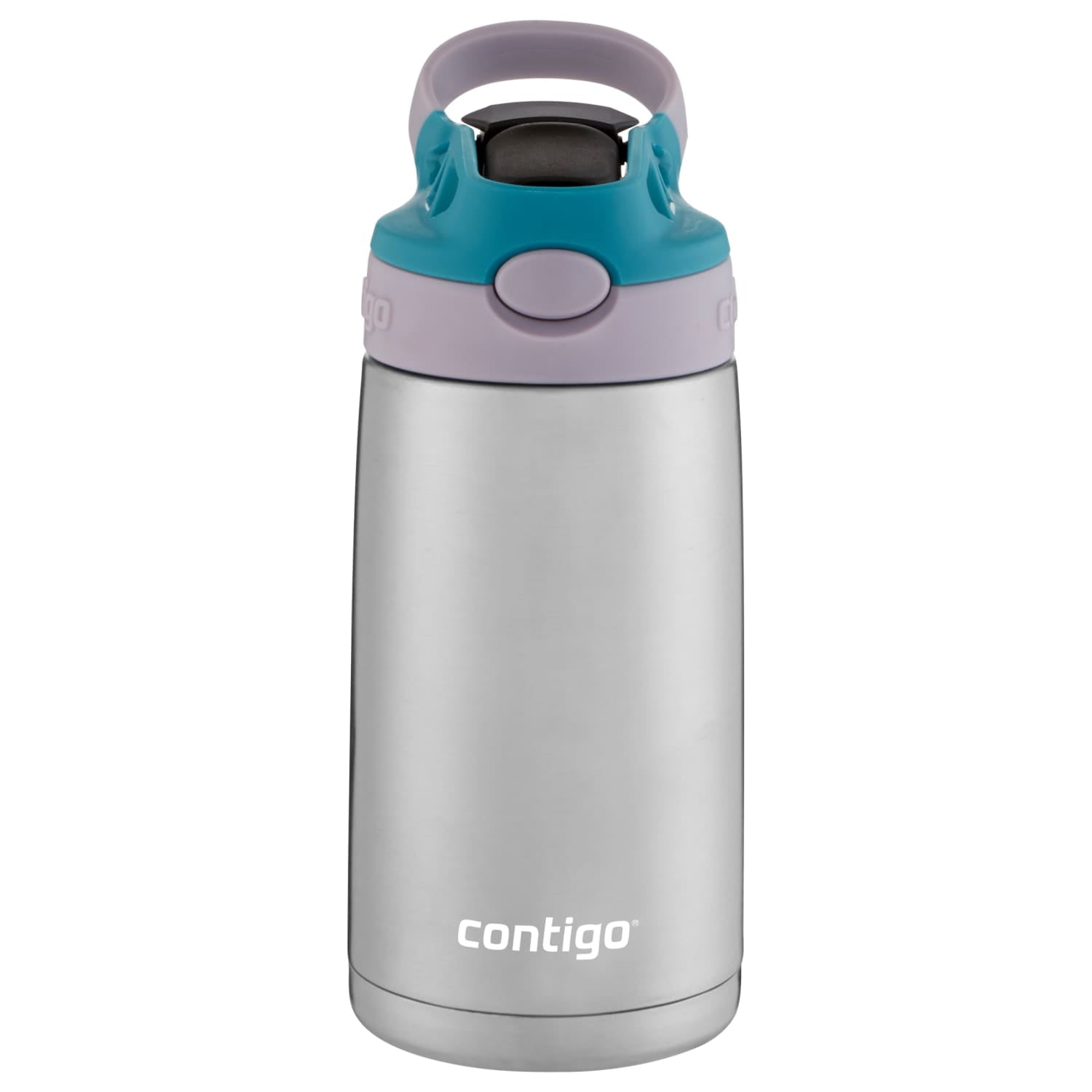 Contigo Kids Stainless Steel Water Bottle with Redesigned AUTOSPOUT Straw Lid Eggplant and Punch, 13 fl oz. IYXQ