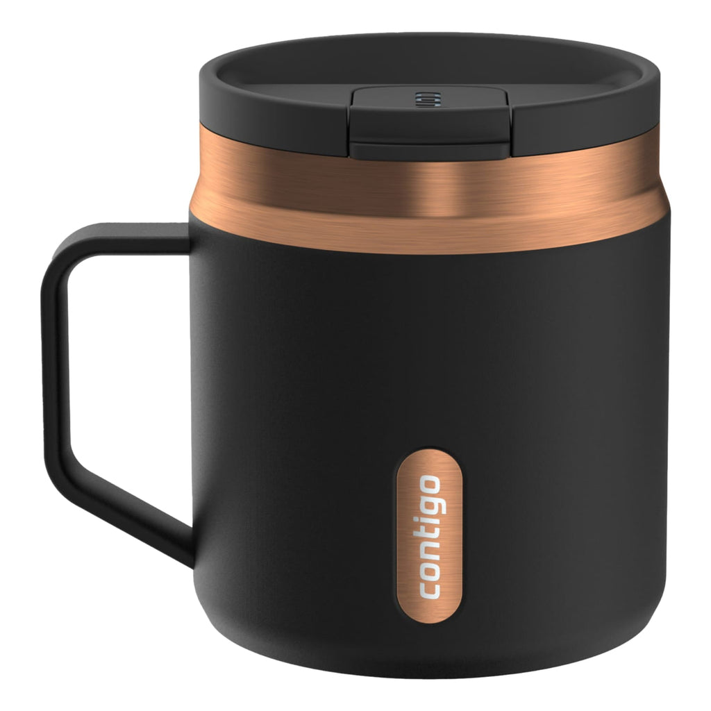 Contigo SnapSeal Leakproof Stainless Steel Reusable Travel Tumbler,Black/Bronze, 14 oz TF4D
