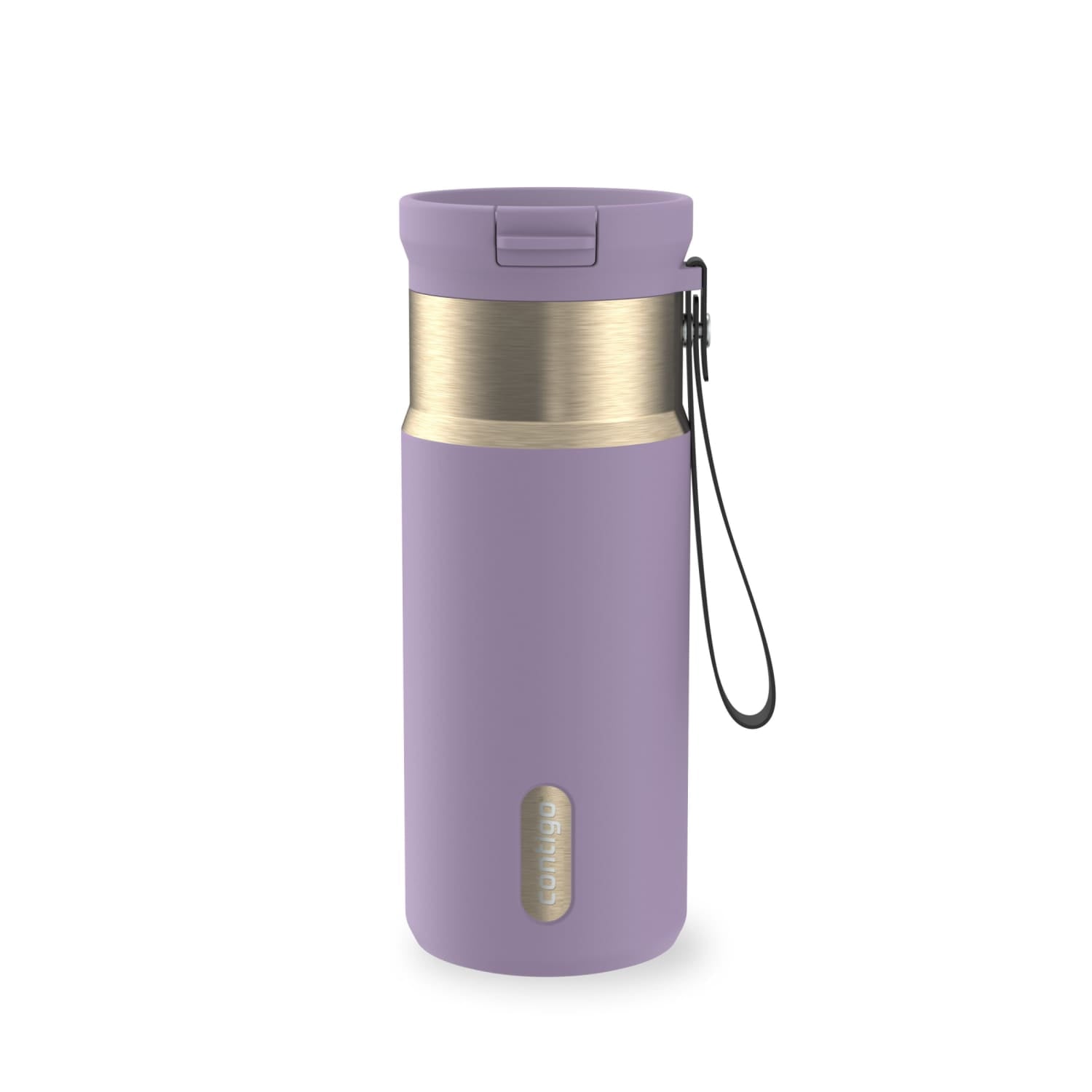 Contigo SnapSeal 16 oz Leakproof Stainless Steel Water Bottle with Carrying Strap A9IT