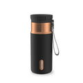 Contigo SnapSeal Leakproof Stainless Steel Reusable Water Bottle with Carrying Strap, Black/Bronze, 16 oz ER0X