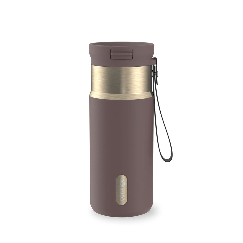 Contigo SnapSeal 16 oz Leakproof Stainless Steel Water Bottle with Carrying Strap A9IT