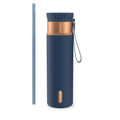 Contigo SnapSeal Leakproof Stainless Steel Reusable Water Bottle with Carrying Strap, Dark Blue/Bronze, 24 oz 6GVN
